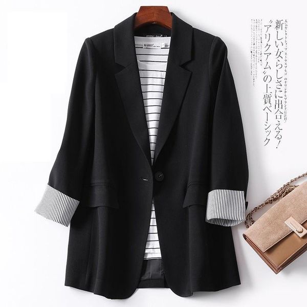

women's suits & blazers 2021 summer small suit jacket korean clothing fall internet celebrity loose casual style fashion, White;black