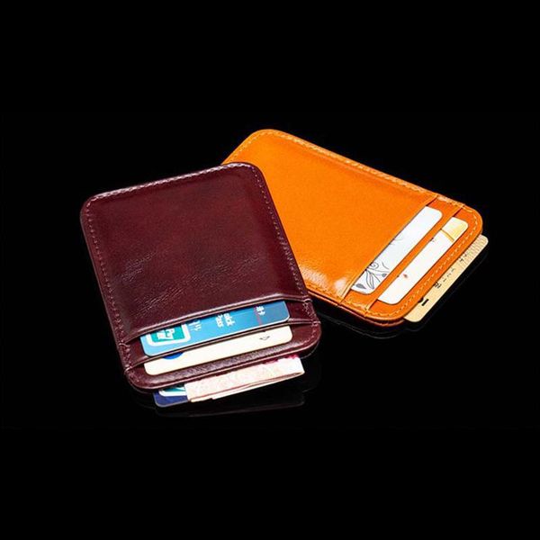 

card holders ultra-thin genuine leather women fashion bank package coin purse bag holder, Brown;gray