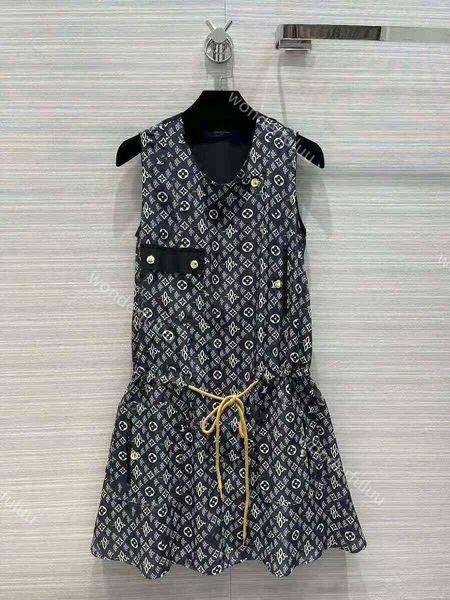 

2021ss womens sleeveless dress great quality women designers clothes letter print pencil dress girl belt decoration size sml, Black;pink