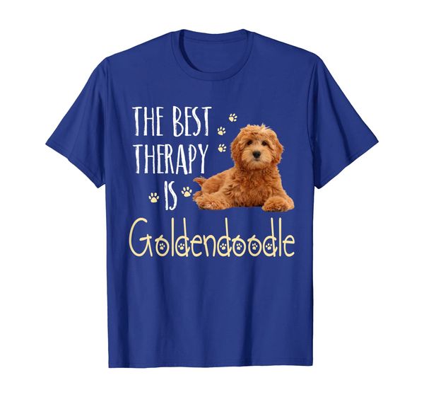

the therapy is goldendoodle dog t-shirts, White;black