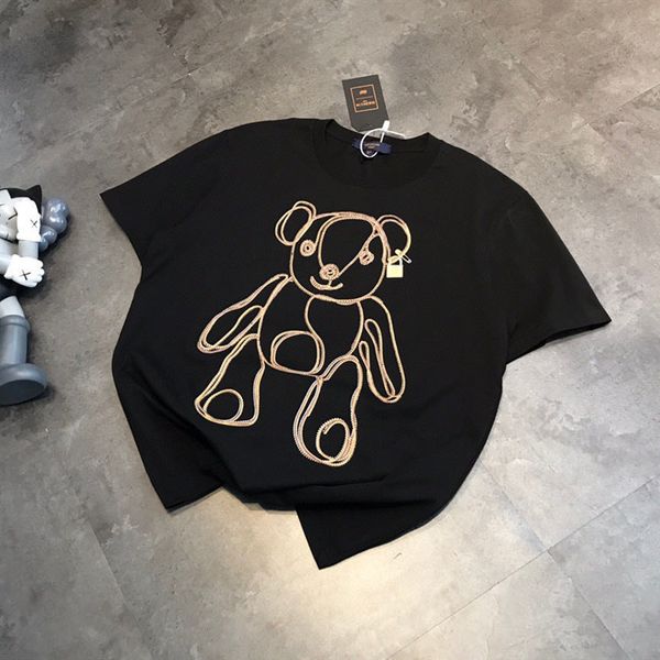 

design clothing sketch outline t-shirt print line cotton loose version half lower body missing short sleeve qingdao, White