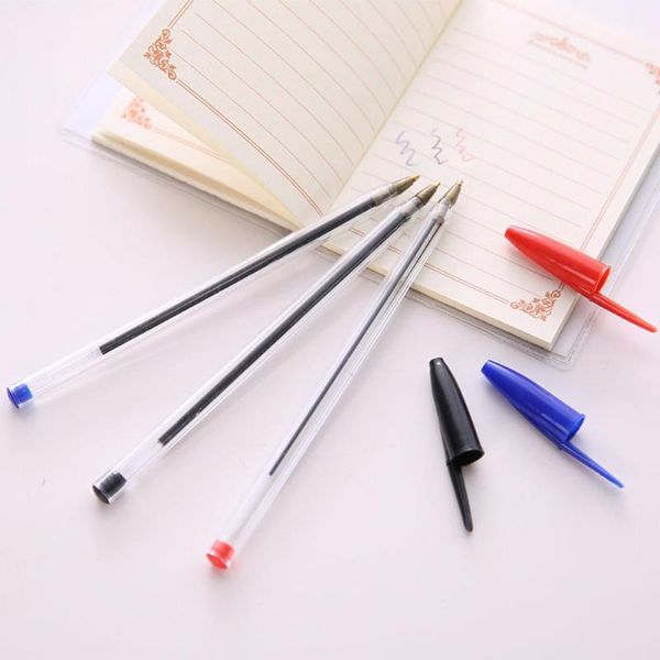 

50pcs 1.0mm medium ballpoint pens ball point biros red blue black classical appearance perfect for school student office 3 types, Blue;orange