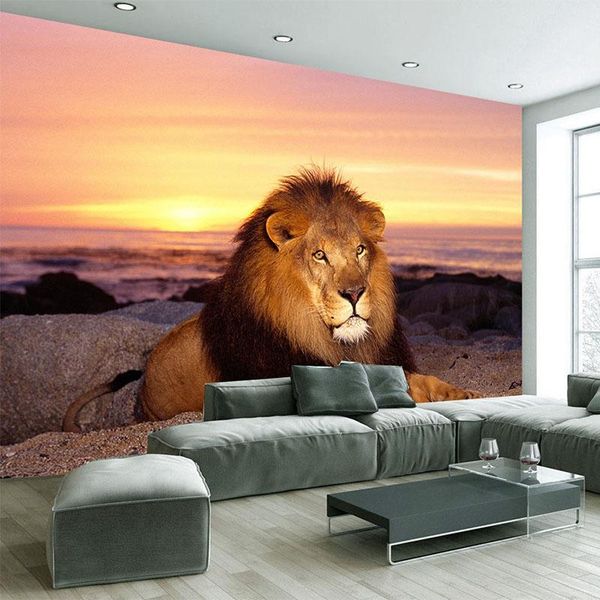 

wallpapers custom murals wallpaper modern 3d lion sunset landscape po wall cloth living room children kids bedroom waterproof paper