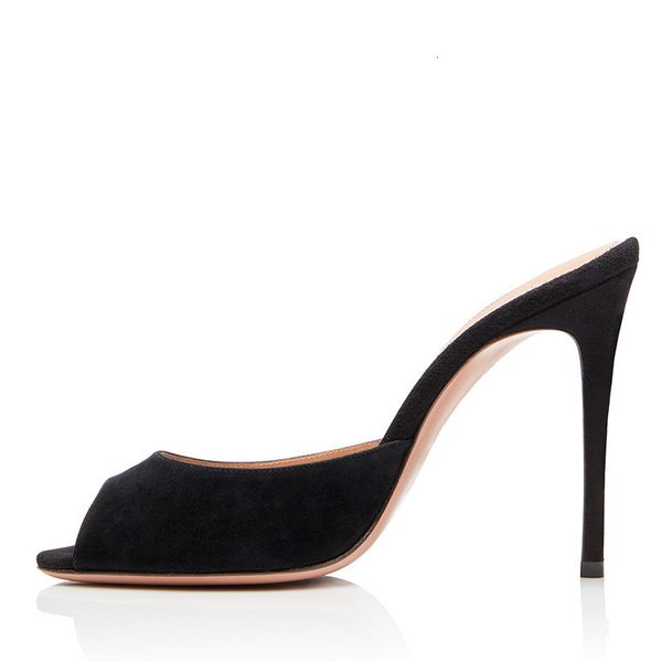 

sandal more recent fashion fish mouth sandals nice slippers high heels, Black