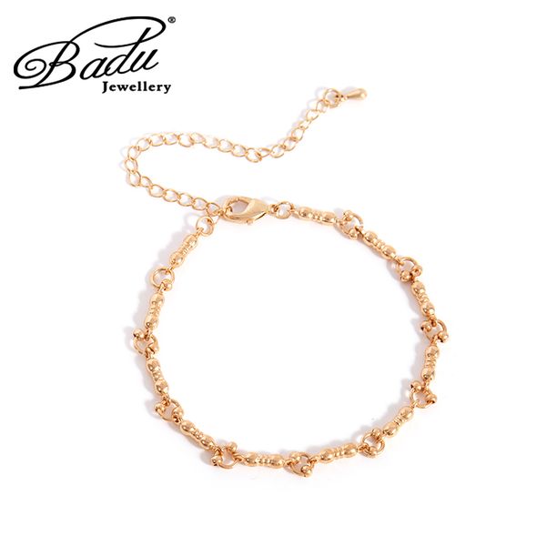 

badu stainless steel beaded anklets for trend beach foot jewelry link chain ankle bracelets women summer accessories gift, Red;blue