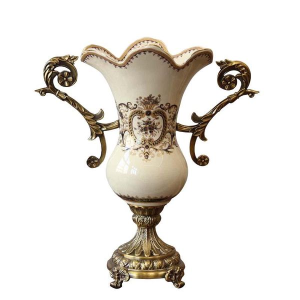 

gold luxury long resin vase european style modern vases golden interior table decoration living room jarrones flower pot eh50va