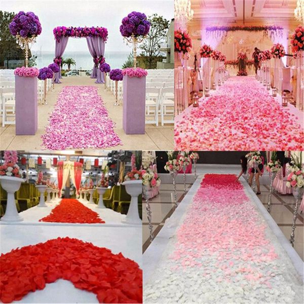 Petali di fiori di rosa in seta da 500 pezzi per decorazioni da tavola per feste di matrimonio