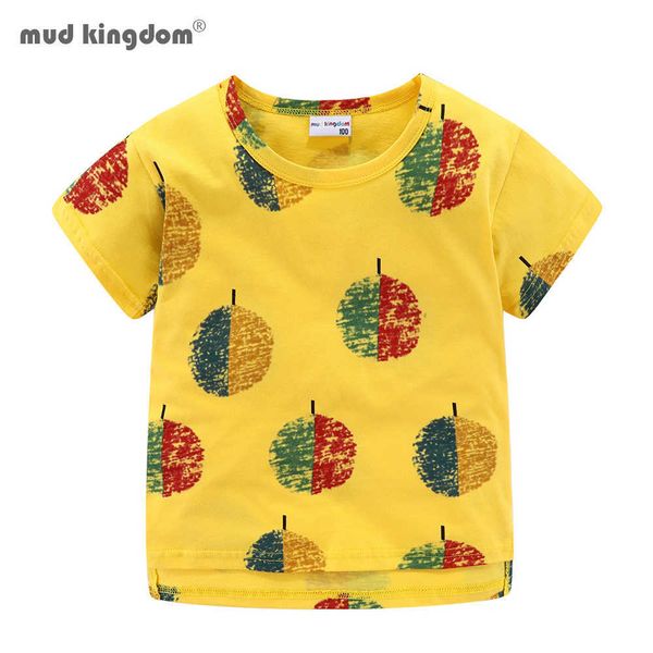 

mudkingdomg girls t-shirts summer children clothing short sleeve colorful apple graphic t shirts cotton casual kids clothes 210615, Blue