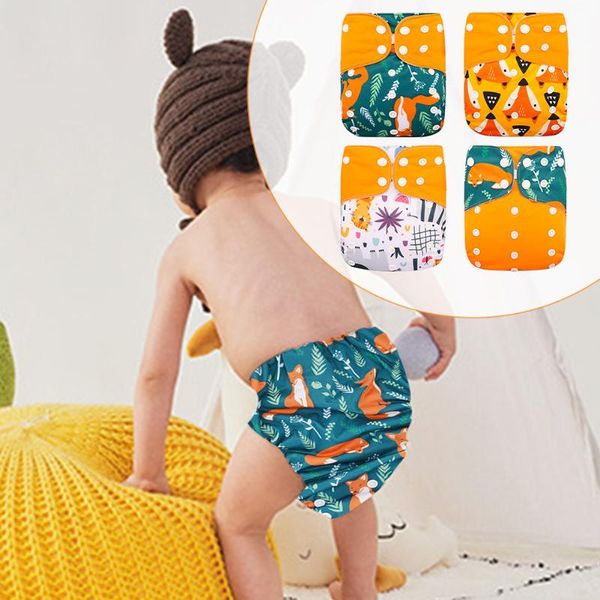 

cloth diapers printed for children adjustable wet/dry bag waterproof babies ecological backpack reusable 4 pcs/set