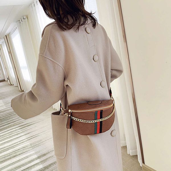 

2021 women's bag korean trendy waist chest ins versatile net red texture single shoulder menger bag