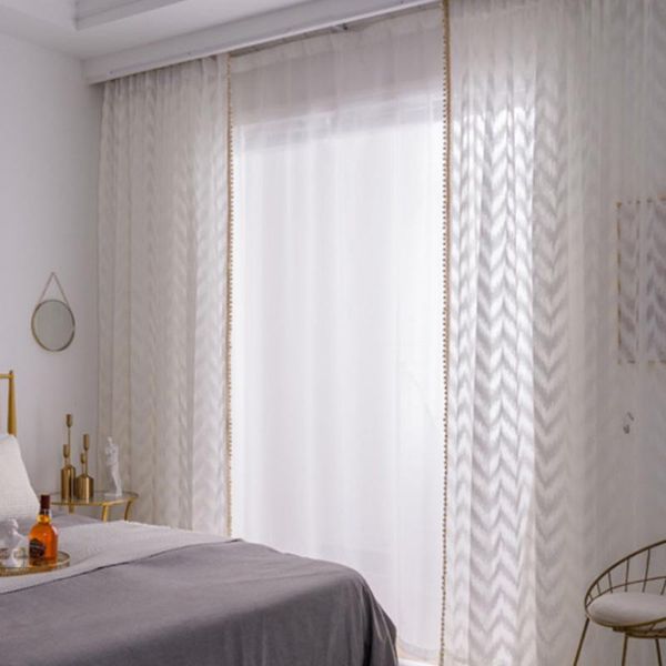 

curtain & drapes jacquard designed yarn nordic pastoral style fashion trend half shading light simple modern thin