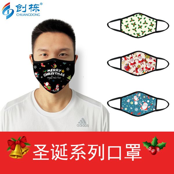 

winter printing fashion warm windproof breathable washable christmas mask