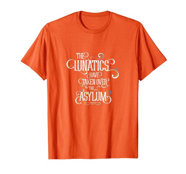 

the lunatics have taken over the asylum anti-trump protest t-shirt, White;black