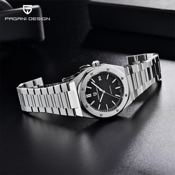 

pagani design 2021 fashion simple men's nh35 movement mechanical table sapphire stainless steel waterproof automatic watches wristwatch, Slivery;brown
