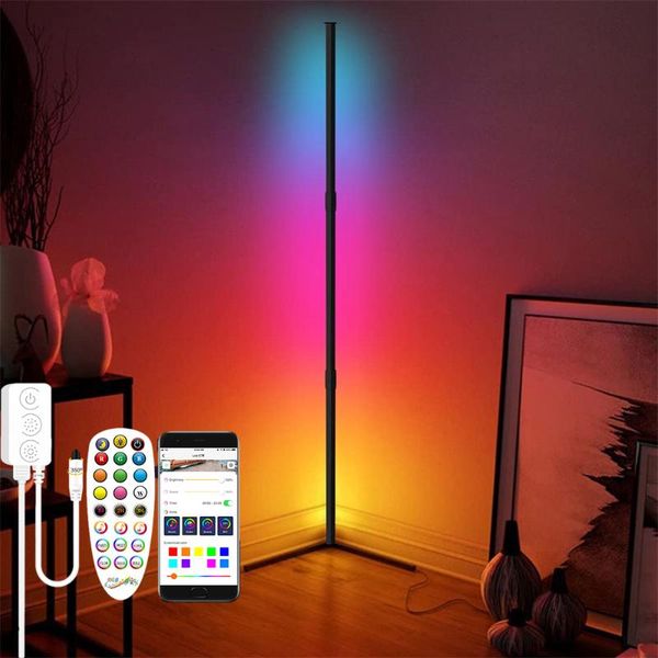 

smart home control corner floor lamp 156cm rgb led lamps for living room decor ambient light app standing with music sync