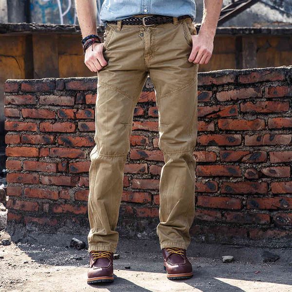 

men's pants cargo multi pockets tactical work outwear streetwear army straight slacks casual long trousers wrpa, Black