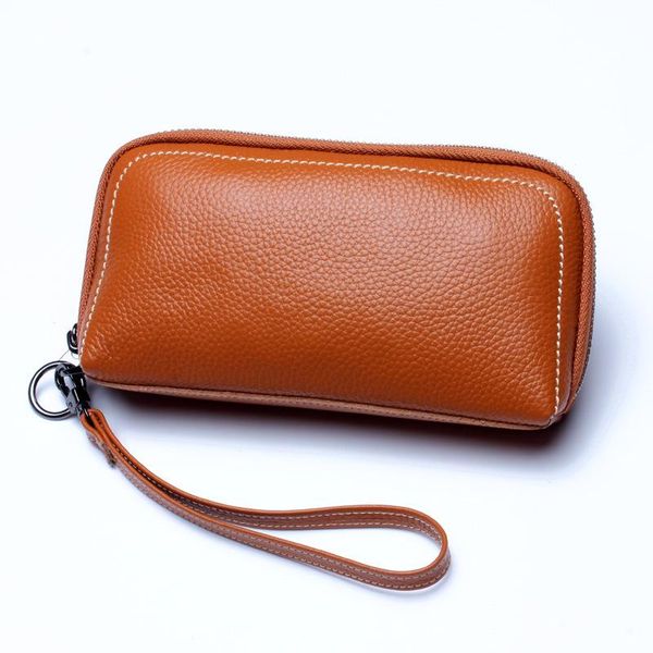 

wallets lq009 lady day clutches layer cowhide leather bag change wallet long purse, Red;black