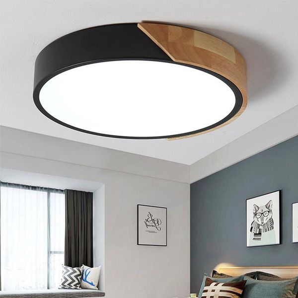 

ceiling lights modern led light ultra thin wooden lamp living room lighting kitchen corridor balcony with remote control
