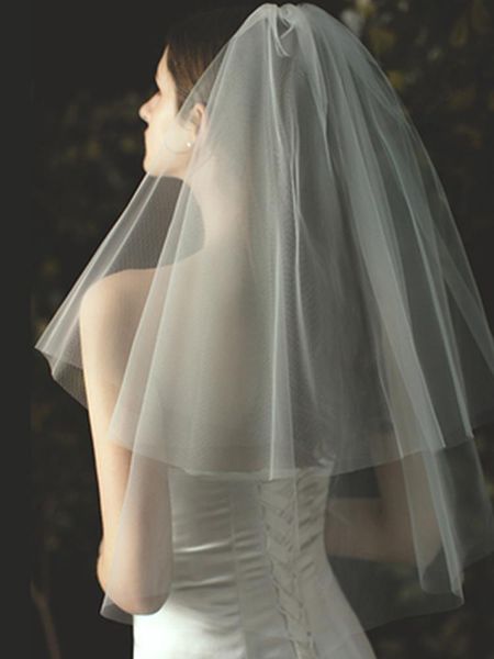 

bridal veils mngrl wedding accessories veil double-layer 60cm simple and elegant pure white, Black