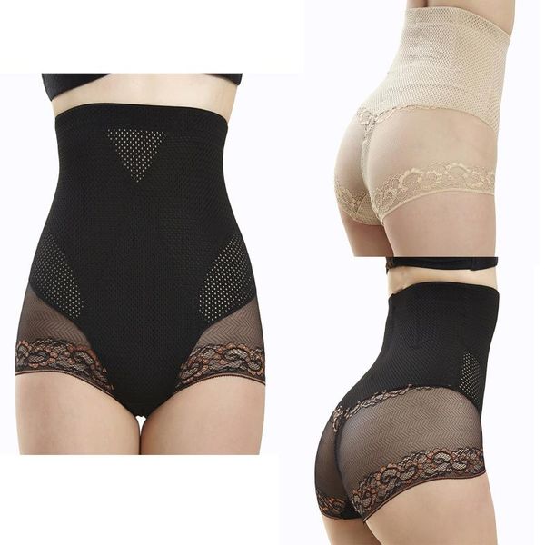 

women's panties high waist underwear women lace temptation female belly briefs mesh lenceria seamless buttocks lifting shapewear, Black;pink