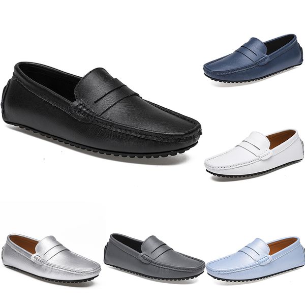 

casual fashion peas leather summermen s shoes driving soft sole fashion black navy white blue sier yellow grey footwear all match lazy cross