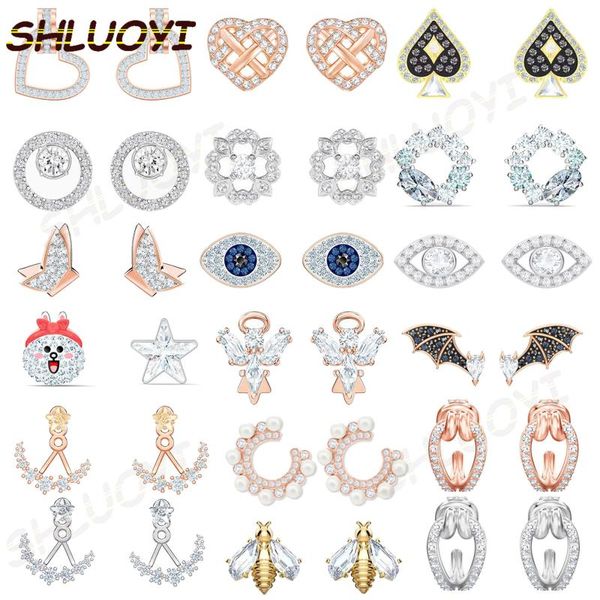 

fashion jewelry swa1:1 exquisite love magic eye angel series women's charm earrings wholesale gothic stud, Golden;silver