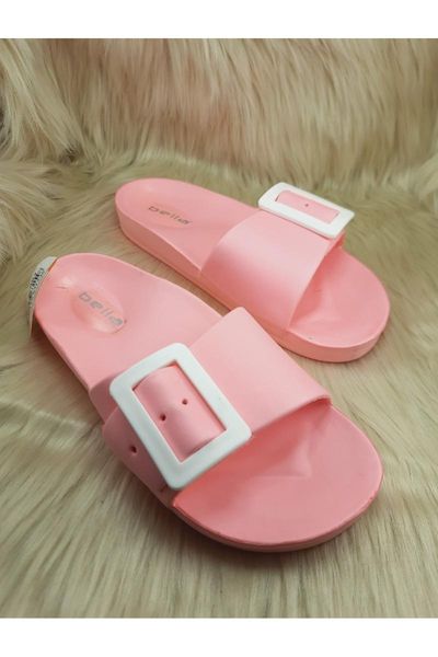 

buckled lady slipper water-resistant slippers, Black