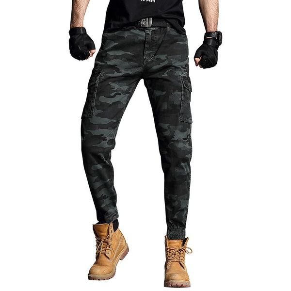 

men's pants camouflage tactical camo men military army paintball combat cargo trousers work drop, Black