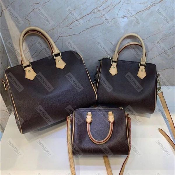 

women messenger bag classic style fashion bags women bag shoulder bags lady totes handbags speedy 30/35cm with shoulder strap, dust bag