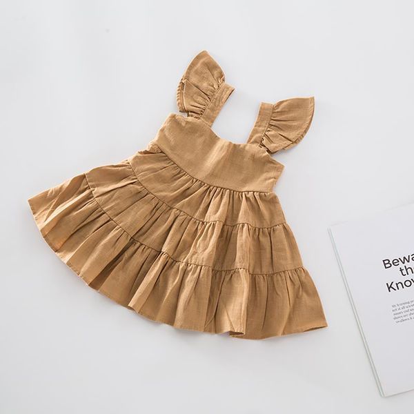 

new design good quality factory price fashion selling childrens cute lace sleeveless sweet casual dress, Red;yellow