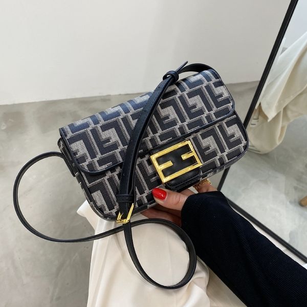 

new style women's fashion small square printing slant cross bags for women