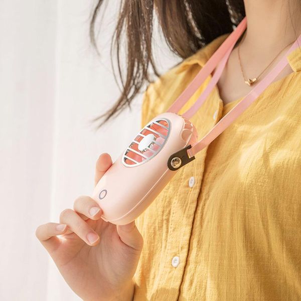 

portable lazy mini electric fan usb rechargeable wearable neckband air cooler summer outdoor travel pocket fans