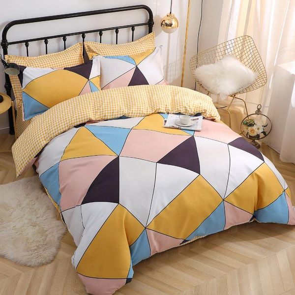 

bedding sets fashion color stitching pattern 3/4pcs set pure cotton a/b double-sided warmth comfort home textiles oceania