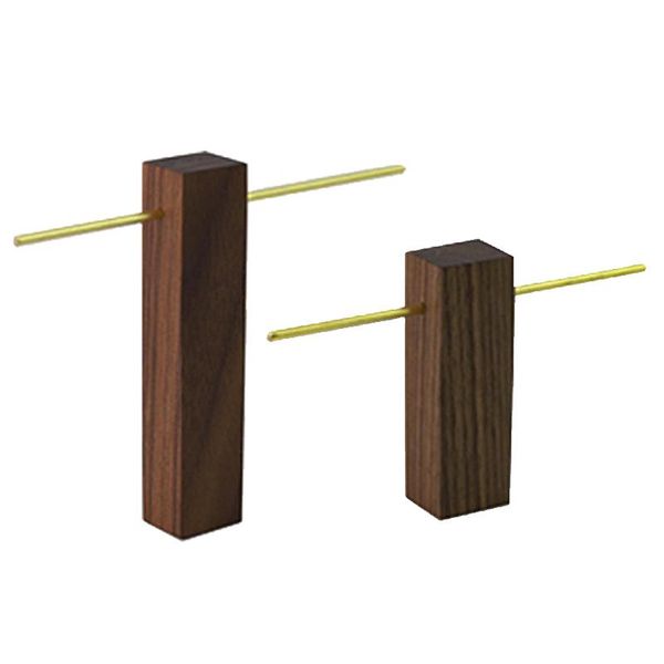 

jewelry pouches, bags 2pcs black walnut earring display stand, metal t-shaped stand, Pink;blue