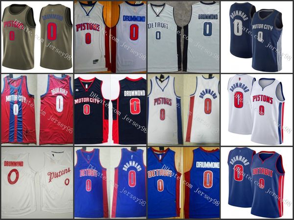 

detroit pistons men 0 andre drummond basketball jersey, Black
