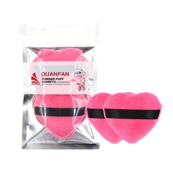

sponges, applicators & cotton 2pcs heart shape cosmetic puff velvet powder long fluff soft loose bb fundation makeup puffs