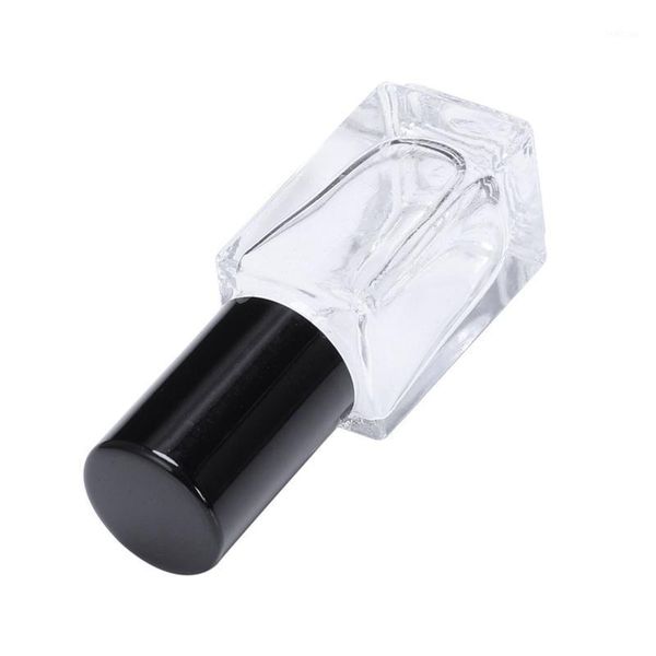 

storage bottles & jars empty 4ml refillable clear square ball perfume glass bottle with black cap