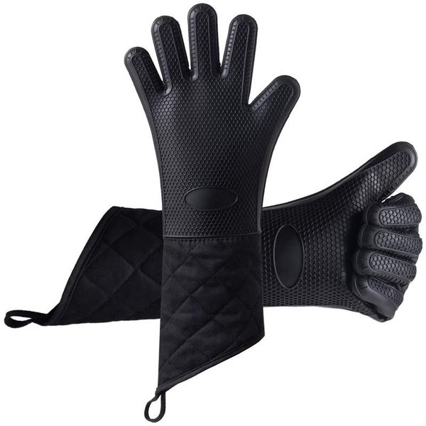 

oven mitts pair gloves, heat resistant silicone bbq gloves extra long waterproof non-slip for grilling,cooking