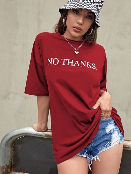 

slogan graphic oversized tee 30bd#, White