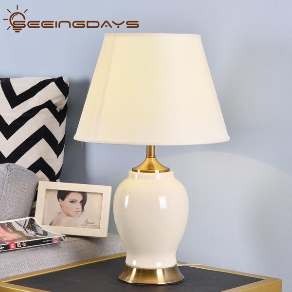 

table lamps high grade white ceramic lamp bedside for bedroom living room home decor indoor lighting 220v eu plug