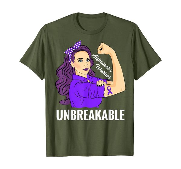 

alzheimer's awareness shirt warrior unbreakable alz gift, White;black