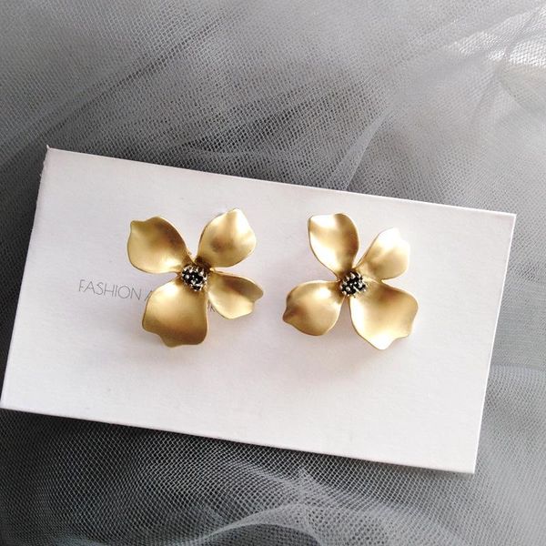 

clip-on & screw back gold color matte flowers clip earrings stylish fairy for women, Silver