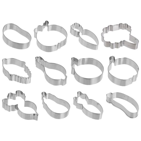 

baking moulds 12pcs stainless steel cookie biscuit molds vegetable style