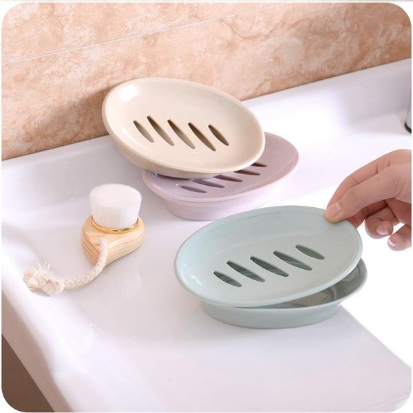

fashion drain soap box shower plate hiking bathroom home case container travel holder dish candy color double layer dishes