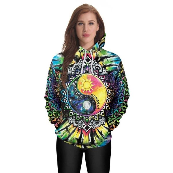 

3d 2021 new digital printing pullover hoodie fashion straight, Black