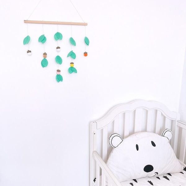 

decorative objects & figurines nordic style wooden stick felt pine cone wall hanging ornaments baby children bedroom decorations nursery hom