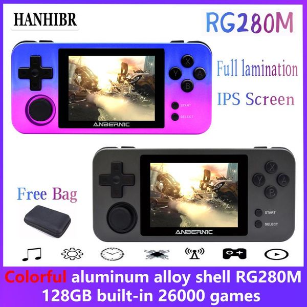 

retro game console 2.8 inch ips screen metal shell linux system ps1 arcade 3d games handheld player portable players