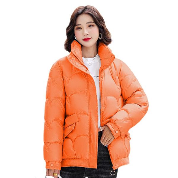 

women's down & parkas autumn and winter solid color high-neck cotton jacket all-match casual temperament warm outerwear, Black