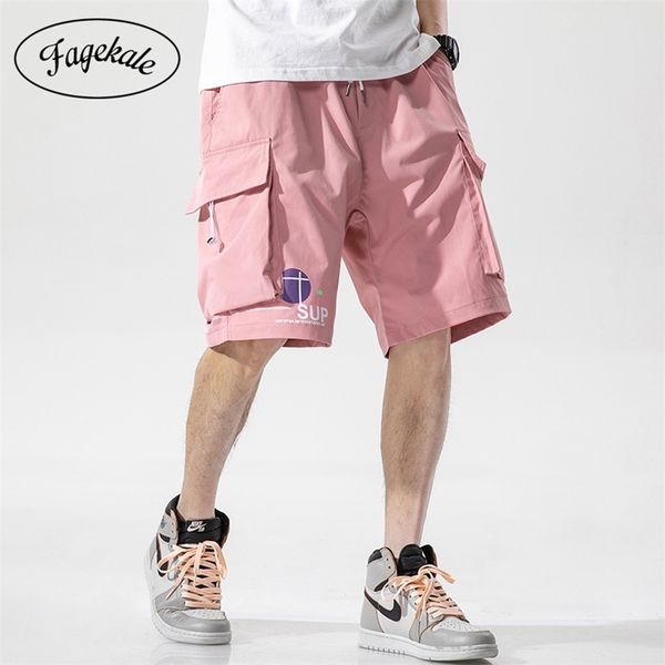 

urban men's clothing | japanese summer product tooling shorts casual loose drawstring 5 five-point pants 210629, White;black