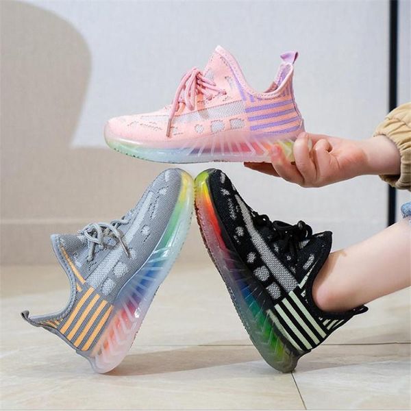 

original kids running shoes boy pink gray for girl sneakers breathable children boys non-slip sport shoe athletic & outdoor, Black
